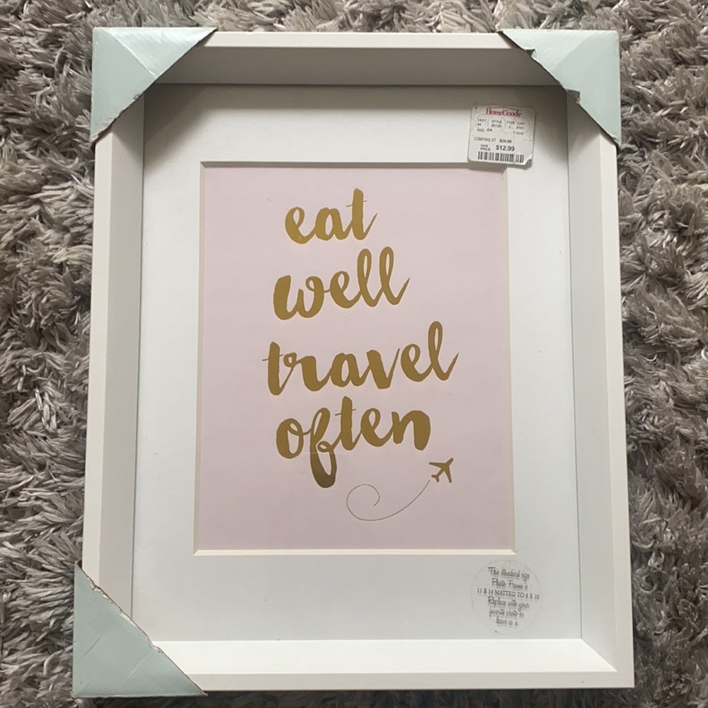 NWT EAT WELL TRAVEL OFTEN photo frame